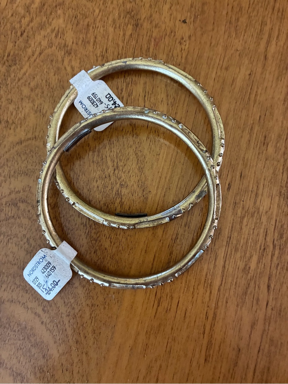 Donna Karan Gold Textured Bangle Set